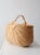 Farmhouse Vintage Wicker Buttocks Basket With Floral Trim For Sale - Image 3 of 17