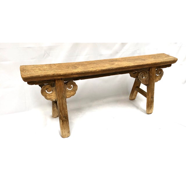 Antique Chinese Handcrafted Elm Wood Bench Chairish