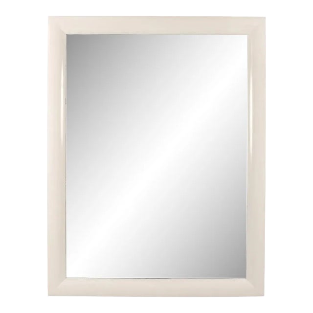 Monumental White Rectangular Mirror For Sale