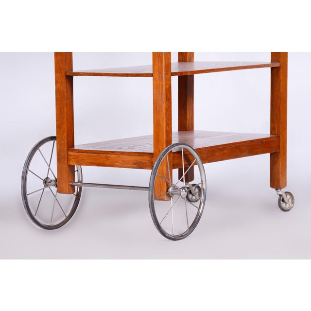 Brown French Art Deco Walnut Trolley, 1920s For Sale - Image 8 of 12