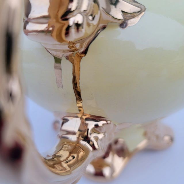 Canary Yellow Tea Set With Pumpkin Vine Handles Set of 3 3 Pieces For Sale - Image 11 of 13