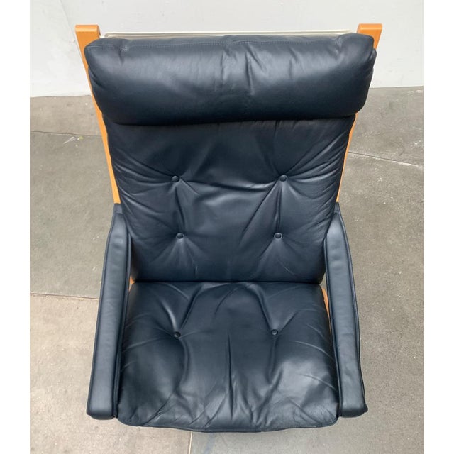 Set of Norwegian Siesta Leather Lounge Chair with Ottoman by Ingmar Relling for Ekornes For Sale - Image 14 of 18