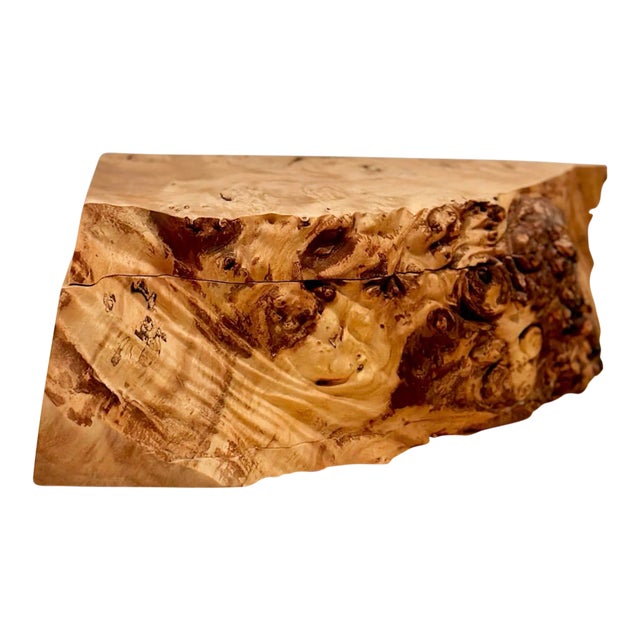1980s Michael Elkan Studio Signed Birdseye Maple Burlwood Box For Sale