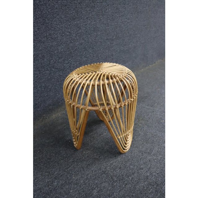 Tan Mid-Century Rattan Plant Stand For Sale - Image 8 of 8