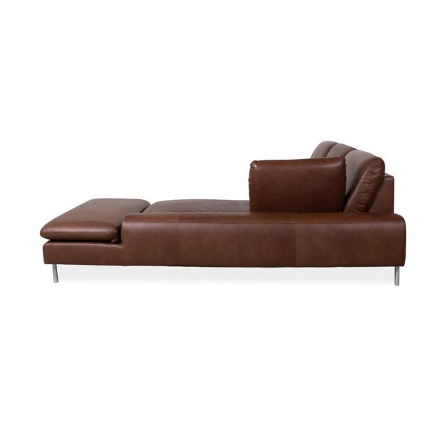 Loop Leather Corner Sofa in Brown with Manual Function by Willi Schillig For Sale - Image 14 of 17