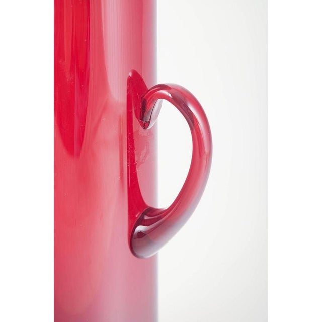Tall Pitcher in Deep Ruby-Red Glass by Monica Bratt for Reijmyre, 1950s For Sale - Image 3 of 6