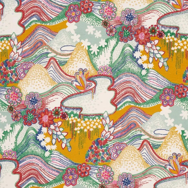 Schumacher Sample - Schumacher X Clements Ribeiro Daisy Chain Fabric in Primary Multi For Sale - Image 4 of 4