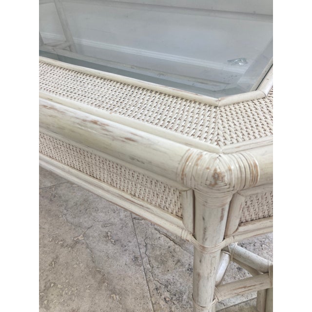 Wood Chinoiserie Rattan Coffee Table For Sale - Image 7 of 10