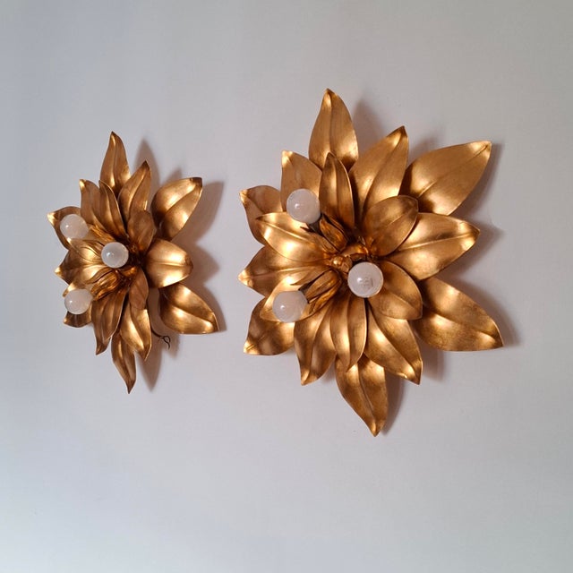 Mid-Century Wall Lamps with Florentine Design, 1970s, Set of 2 For Sale - Image 6 of 16