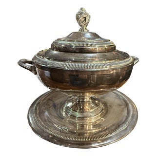 Silver-Plated Metal Caviar Server, 1920s For Sale