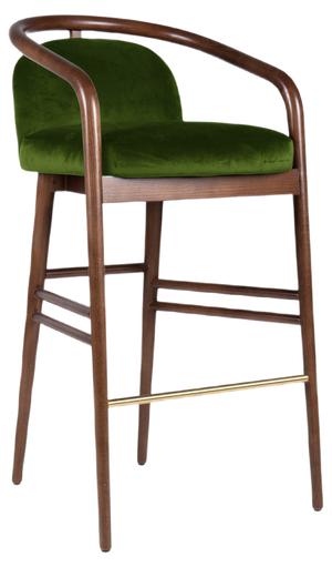 Essex Green Velvet Bar Stool by Javier Gomez