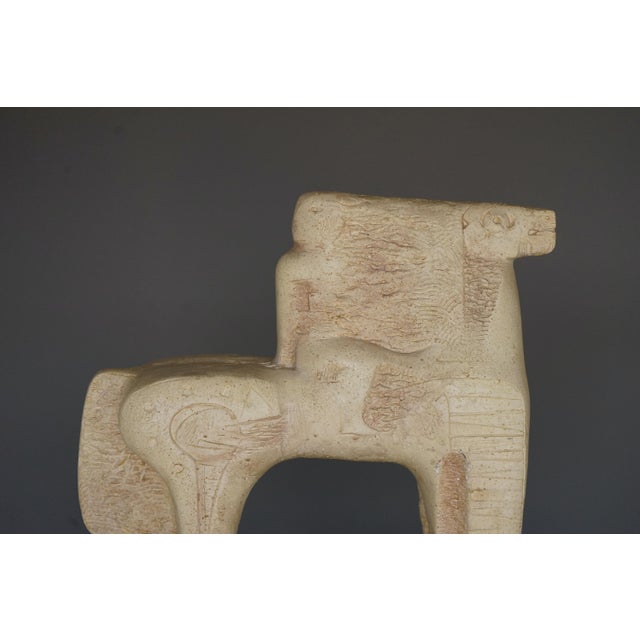 Modern Italian Artist, Brutalist Sculpture of Horse & Rider, 1970s, Stone For Sale - Image 3 of 14