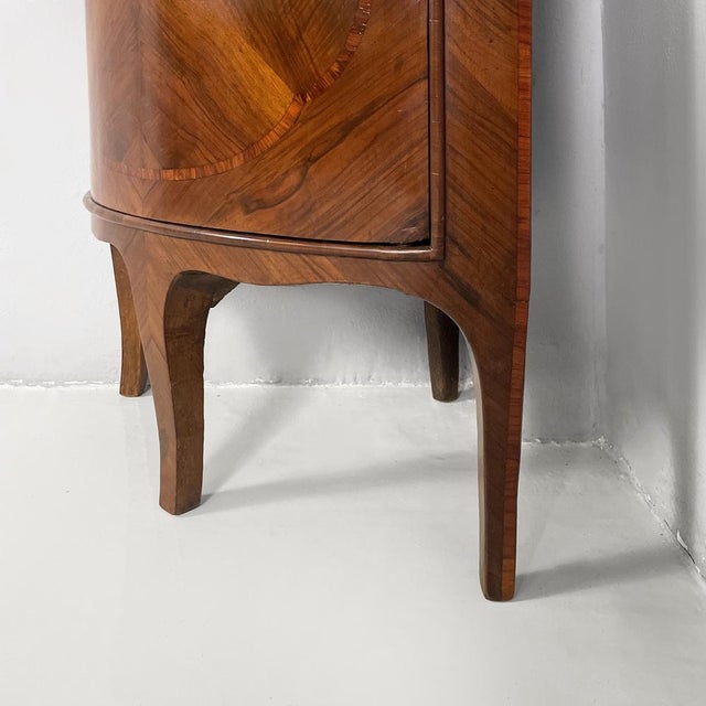 Vintage English Corner Cabinet in Inlaid Wood, 1940s For Sale - Image 15 of 18