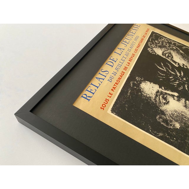 1950s Pablo Picasso Vintage 1950 Hand Signed Mourlot Fine Art Lithograph Print " Les Partisans De La Paix " Framed Landmark French Poster For Sale - Image 5 of 15