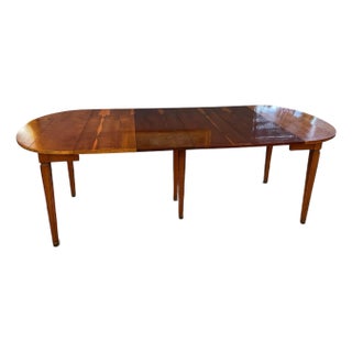 Vintage John Widdicomb Mid-Century Modern Petite Drop-Leaf Dining Table, Seats 10, Four Leaves With Original Storage Box For Sale