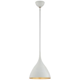 AERIN for Visual Comfort Signature Agnes Small Pendant in Plaster White with Gild Interior For Sale