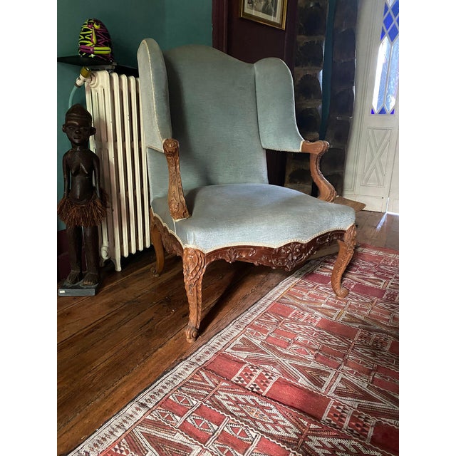 Large Louis XV Style Bergère Armchairs, 19th Century, Set of 2 For Sale - Image 4 of 12