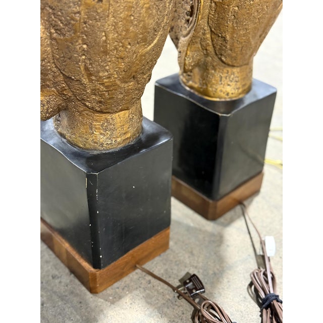 1960s James Mont Style Buddha Head Lamps - a Pair For Sale - Image 13 of 18