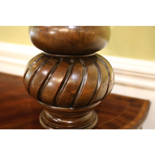 Wood 8 Person Leather and Felt Topped Poker Table With Walnut & Leather Cover by Maitland Smith For Sale - Image 7 of 17