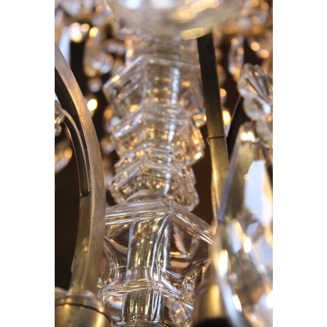 Gray Antique Marie-Antoinette Style Chandelier in Crystal, 1890s For Sale - Image 8 of 15