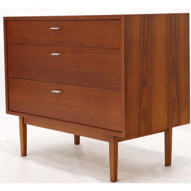 Pair of Danish MidCentury Modern Teak 3Drawer Bachelor Chests