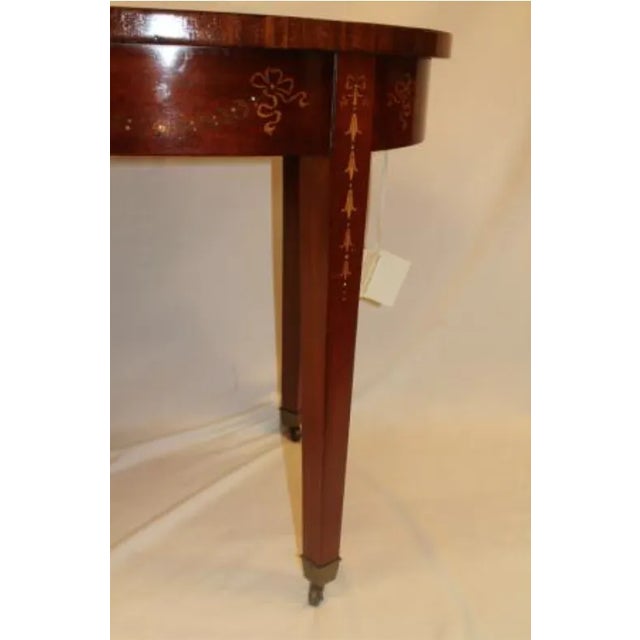 Inlaid Edwardian Mahogany and Satinwood Side Center Table, 19th C. For Sale - Image 4 of 12