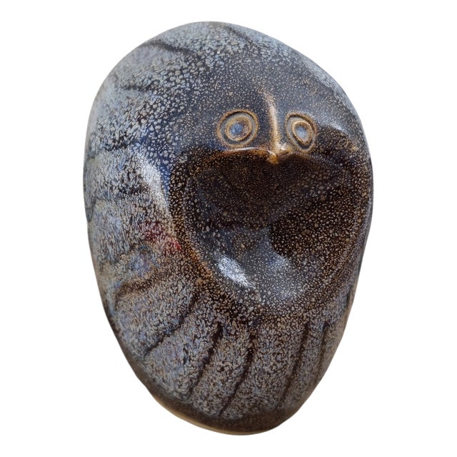 Annie Maume, Sandstone Owl, 1970s, Stoneware For Sale