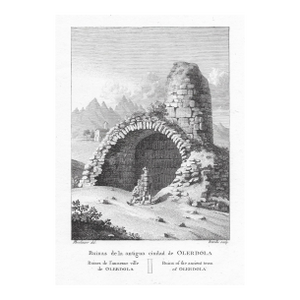 Antique Olderdola Spain Ruins Engraving