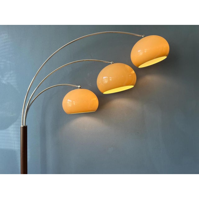 Vintage Space Age Mushroom Triple Arc Floor Lamp from Dijkstra For Sale - Image 3 of 11