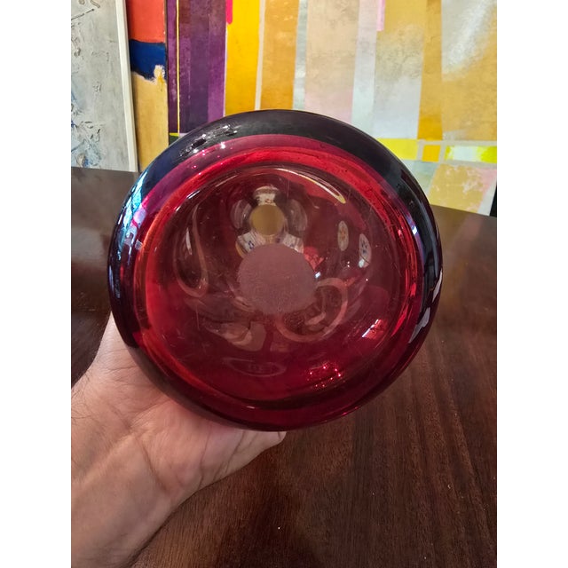 Asian Antique Bohemian Glass Moser Jeweled Hookah Bottle For Sale - Image 3 of 6