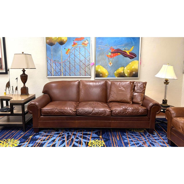 Ralph Lauren for Henredon Leather Sofa Chairish