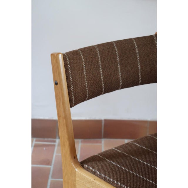 Dining Chairs in Beech and Striped Fabric from Farstrup Møbler, Denmark, 1970s, Set of 4 For Sale - Image 6 of 17
