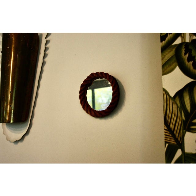 Contemporary Small Rope Mirror by Audoux & Minet, 1960 For Sale - Image 3 of 7