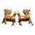 Pair of Vintage Cloisonné Enamel Bronze Qilin Statues Foo Dogs 6.3" For Sale