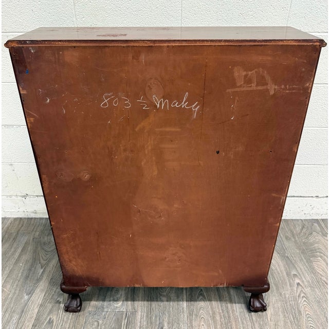 Vintage Chippendale Style Slant Front Fall Front Mahogany Secretary Desk For Sale - Image 17 of 17