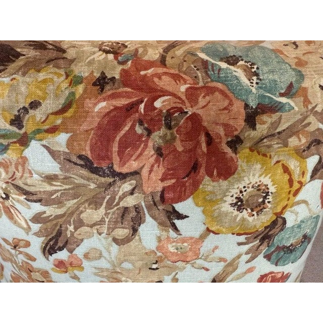 Floral Linen Throw Pillows, French Provincial Style, Cotton Blend, Usa For Sale - Image 4 of 7