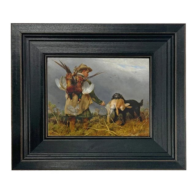 Shooting the Covers Pheasant Hunting Scene Framed Print on Canvas, 8-1/2" X 9-1/2" For Sale - Image 4 of 4