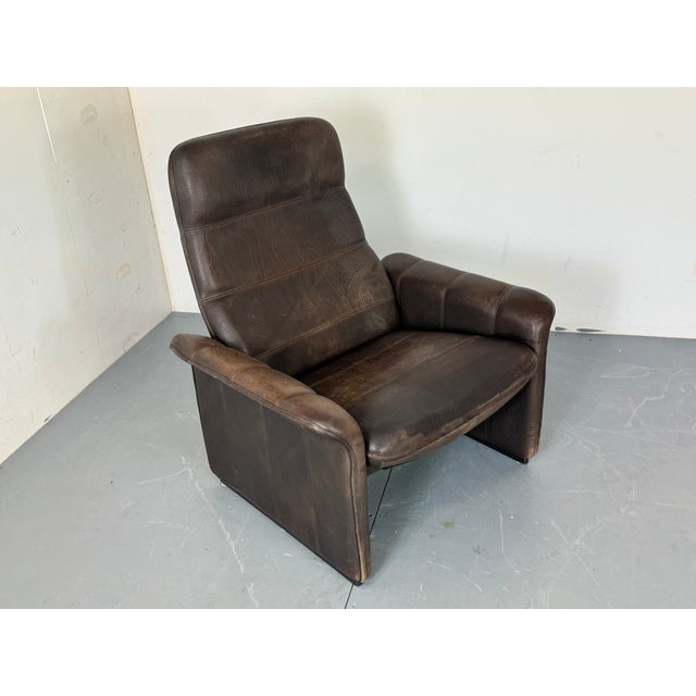 Mid-Century Modern Brutalist Leather Lounge Chair from de Sede, 1960s For Sale - Image 4 of 8