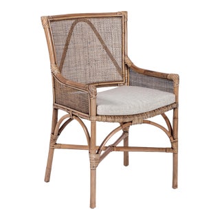 Java Arm Chair, Camel, Rattan For Sale