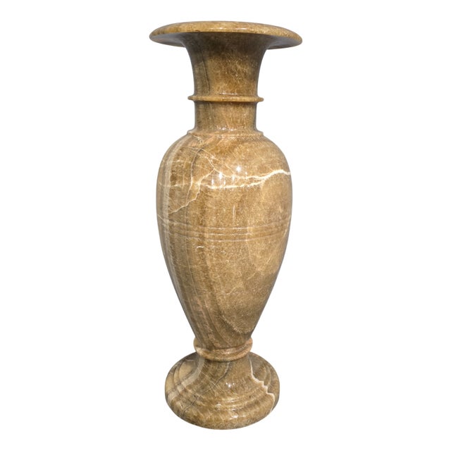 Huge Carved Alabaster Vase, 1930 For Sale