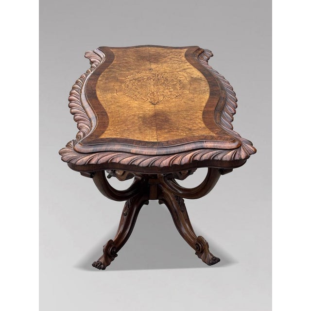 19th Century Victorian Burr Walnut Centre Table, 1850s For Sale - Image 10 of 14