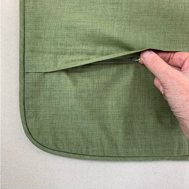 Designer Ronald Redding York Textiles Brown Green Red Botanical Floral Jungle Hibiscus Monkey Palm Frond Tropical Pillow Covers- 20" Pair For Sale - Image 4 of 6