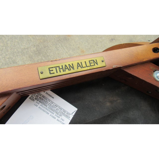 Wood Vintage Set of Four Ethan Allen Dining Room Chairs Designer For Sale - Image 7 of 9
