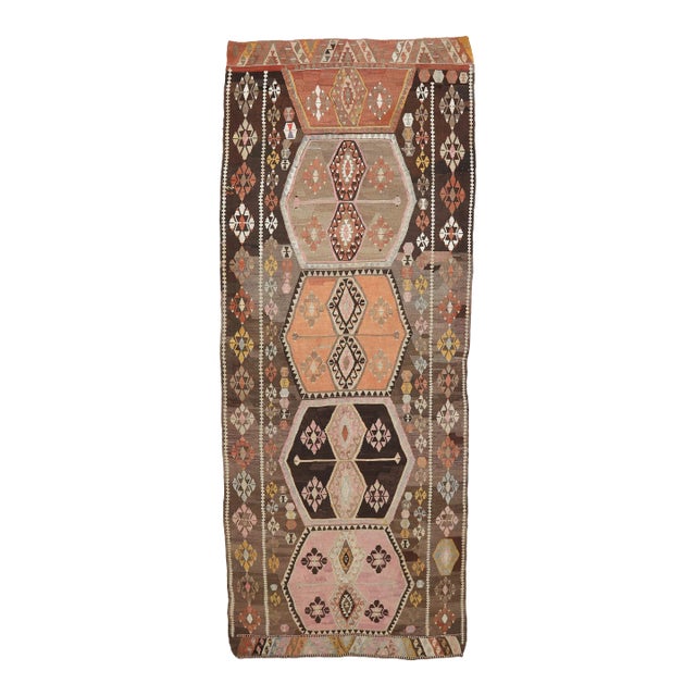 Mid 20th Century Vintage Turkish Kars Kilim Rug For Sale