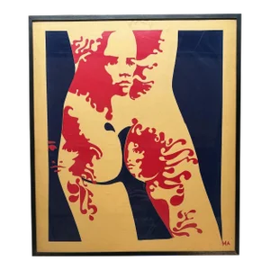 Original '71 Andre Marere Tattoo Body Tahiti Modernism Collage - Winkler Gallery