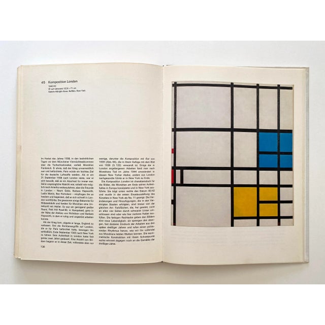 Piet Mondrian Vintage 1971 First Edition Lithograph Print Modernist Large Hardcover Art Book For Sale - Image 10 of 13