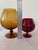 Mid-Century Modern Pair of MCM Empoli Glass Vessels, Amber and Red For Sale - Image 3 of 3