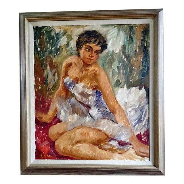 Bernt Lauritzen, Ballerina, 1960s, Large Oil on Canvas For Sale - Image 11 of 11