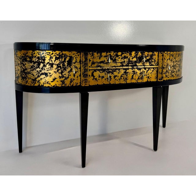 French Art Deco Black and Gold Sideboard, Late 1940s For Sale - Image 3 of 14
