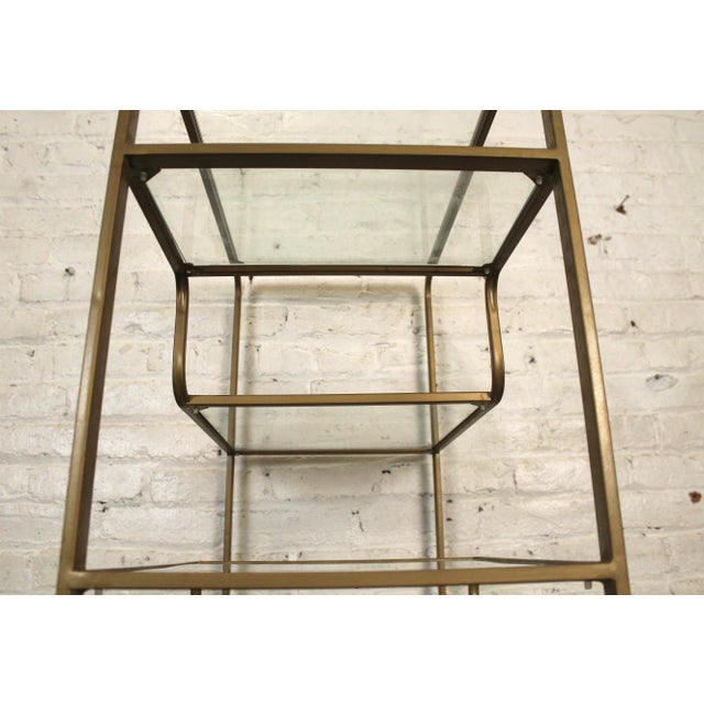 Vintage Mid-Century Multitiered Bronze Plated Waterfall Shelf For Sale - Image 13 of 13